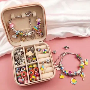 DIY Jewelry Making Set for Kids, Colorful Crystal Snake Bone Bracelet Kit, Interactive Parent-Child Craft Gift Box