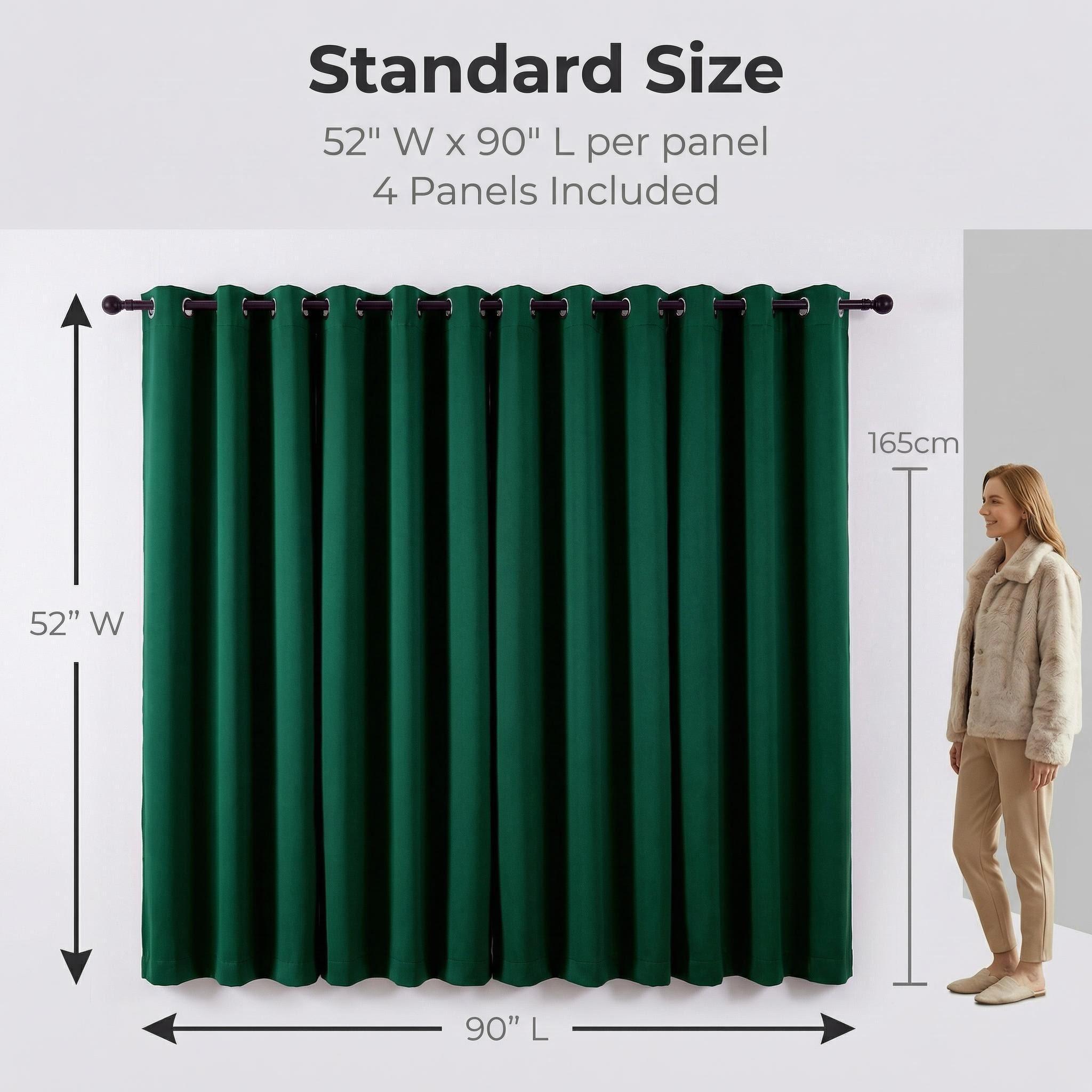 Window Wear 4 Panels 52X90 Inch Blackout Curtains Solid 100% Light Blocking Thermal Insulated Reduce Noise Curtains  Windowshades curtains curtains for bedroom cortinas para salas curtains for living room FT2571