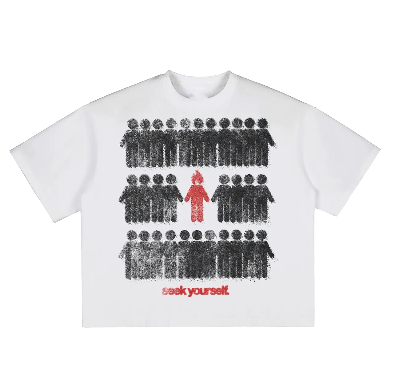 SEEK YOURSELF CROPPED TEE - WHITE Fit Summer