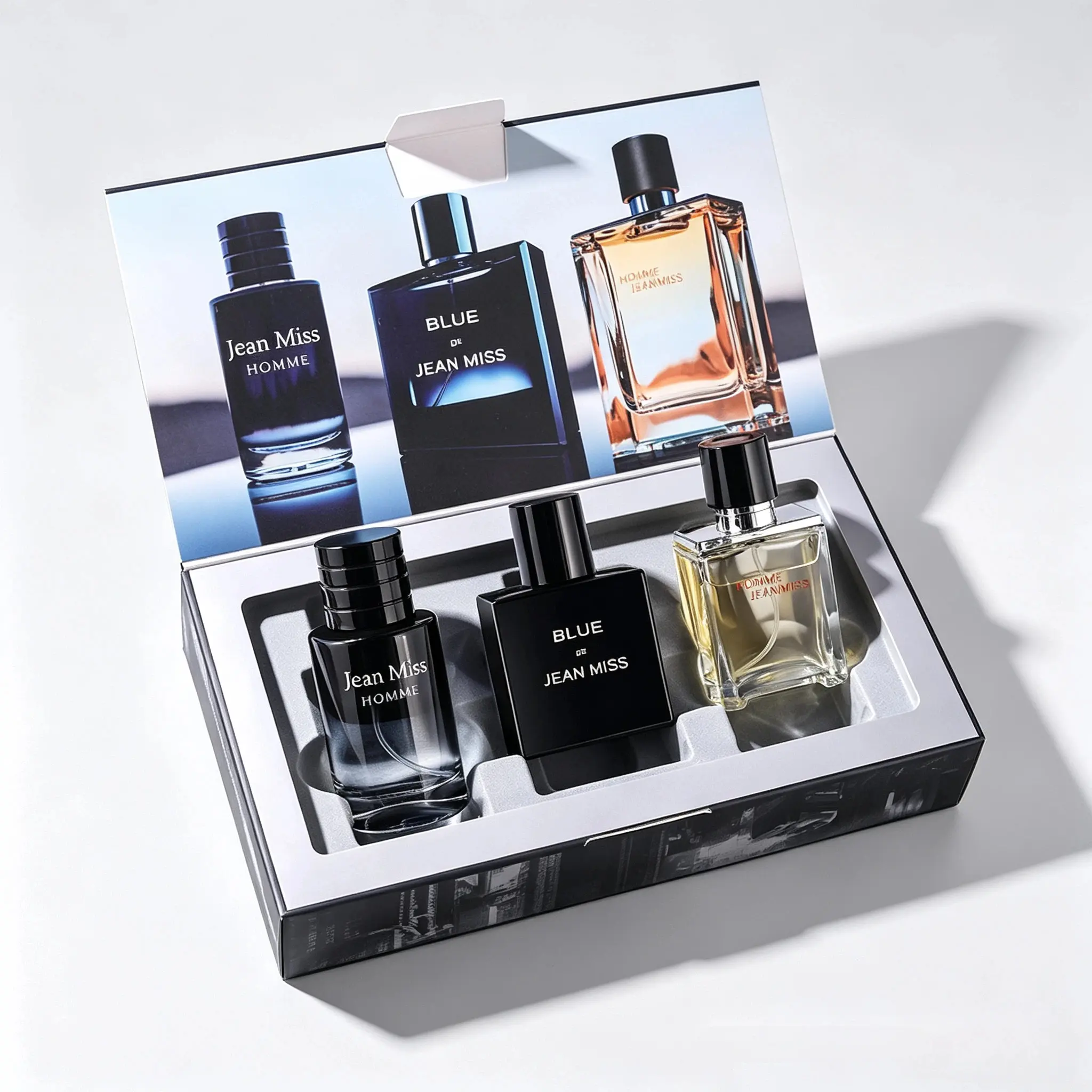 JEAN MISS Perfume Gift Set, 3 Bottles 30ml Eau de Parfum Mini Fragrance for Men & Women, Long Lasting Daily Summer Scent, Woody Aquatic Spicy Lemon Musk Honey Oud Scents, Unisex Cologne Ideal Gift for Couples, Dates, Gatherings & Daily Wear