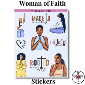 Woman of Faith Stickers|Black Girl Stickers|African American|Planner Stickers|Self Love