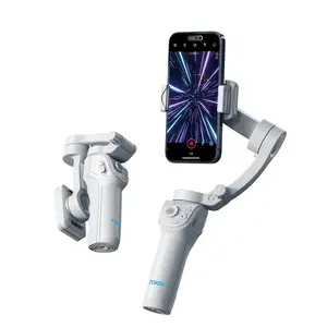 Intelligent selfie stabilizer with AI, 360-degree rotation, automatic face tracking, and 3-axis gimbal stabilizer for iPhone and Samsung mobile phones.