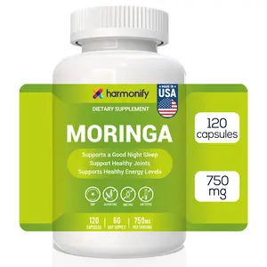 HARMONIFY Moringa Capsules – Natural Energy & Immune Support – Rich in Antioxidants&Nutrients – 120 Vegan Capsules