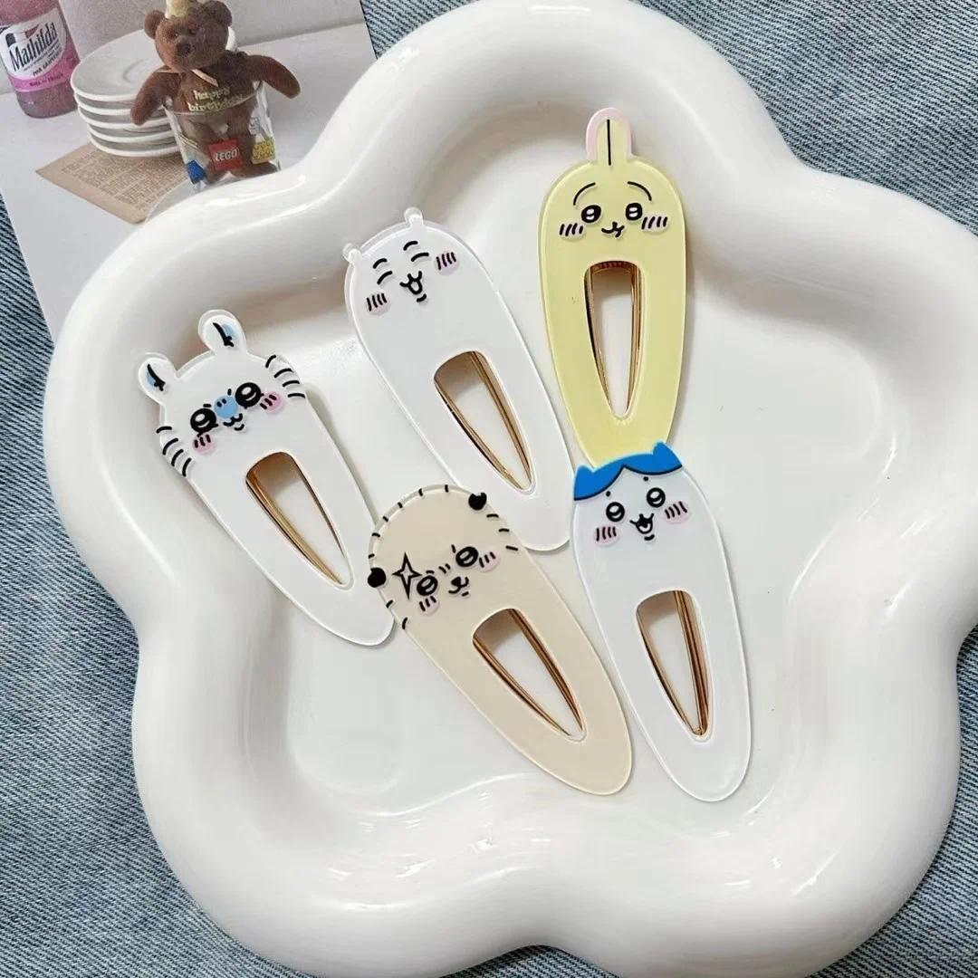 New Chiikawa Jiikawa Acrylic Hairpin Xiaoba Usachijiyi Flying Squirrel Chestnut Head Cute Cartoon Duckbill Clip Student Girl