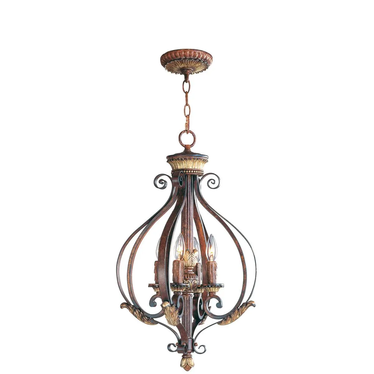 4 Light Verona Bronze Foyer with Resin/Steel base material