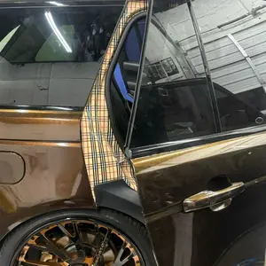 Blurberry Plaid Car Door Handle Wrap - Stylish Plaid Design for Enhanced Car Aesthetics