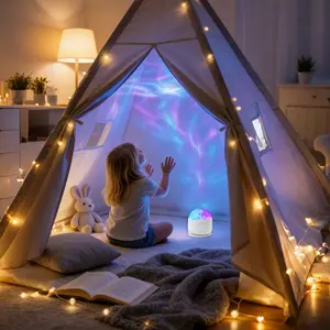 1pc Aurora LED Mood Projection Light RGB Remote Control, Galaxy Star Projector, Bedroom Night Light Projector, Star Projector, Room Decoration, Home Theater, Ceiling, Gift Decoration, Camping, Wedding Decoration TiktokShopSpringGlowUp clearance items