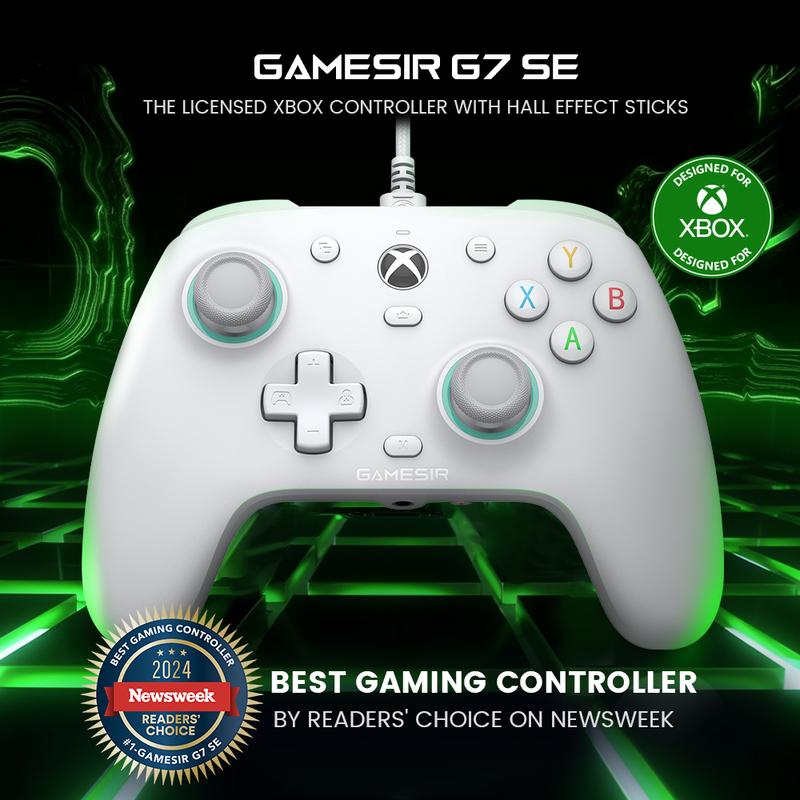 GameSir G7 SE Wired Controller for Xbox Series X|S, Xbox One & Windows 10/11, Plug and Play Gaming Gamepad with Hall Effect Joysticks/Hall Trigger, 3.5mm Audio Jack