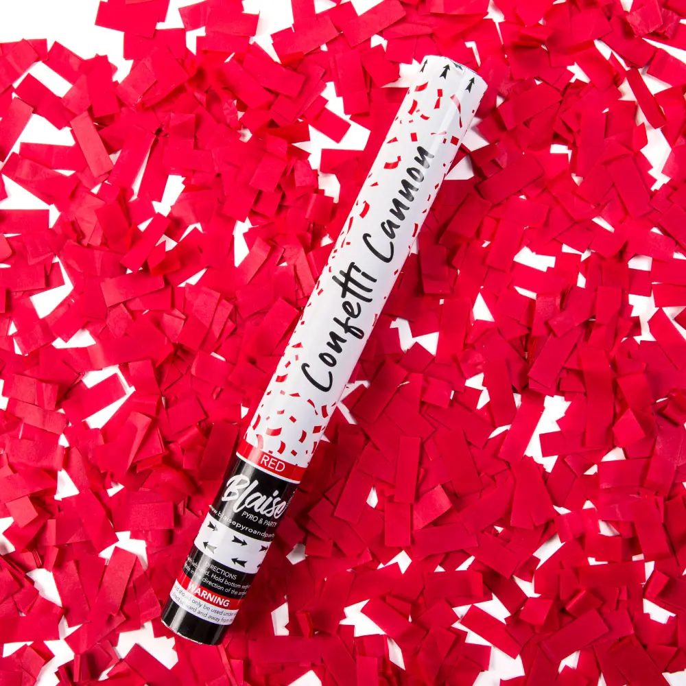 18-in Biodegradable Red Confetti Cannon Spray, Party Event Prop, Home Celebration Decoration, Festive & Home Supply