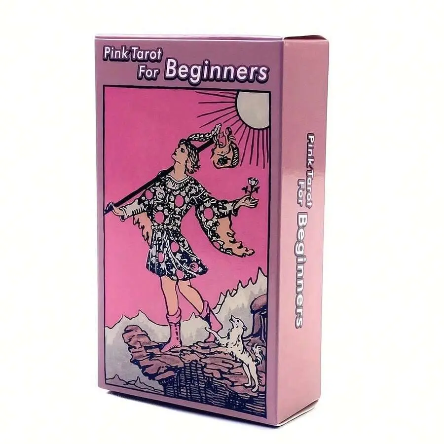 Beginner Pink Tarot Card Set - Fortune Telling Novelty Toy, Oracle Cards for Party, Holiday Use