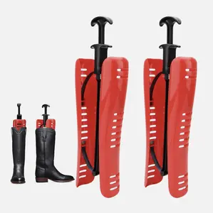 2Pcs Boot Shaper Inserts 12 Inch Spring-Loaded Support for Mid-Calf & Tall Boots with Handle for Easy Insertion & Removal Red & Black - Footwear, Shoe