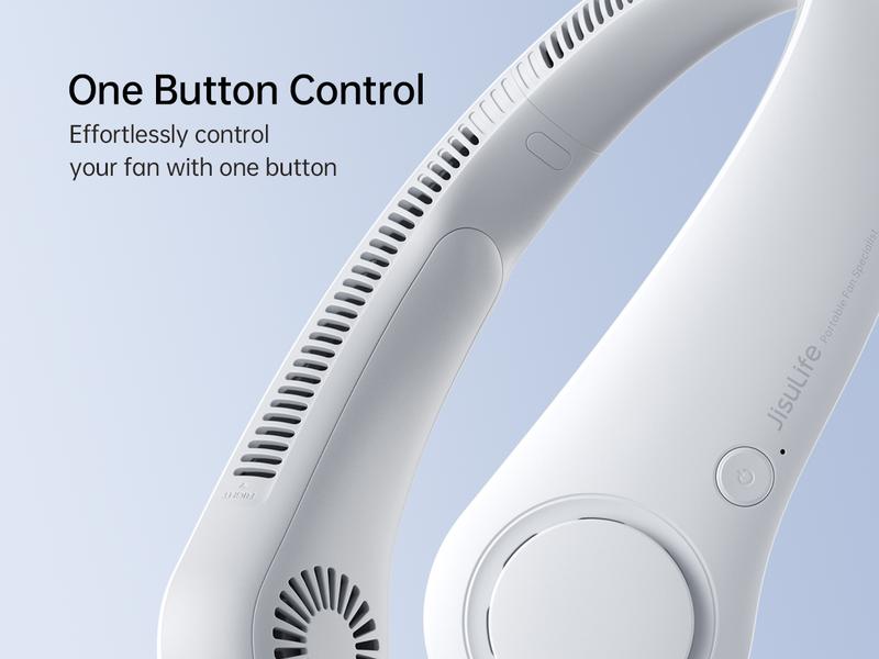 Jisulife Portable Neckfan Hands Free Bladeless Fan 4000mAh Battery Operated Wearable Personal Wireless Fan Rechargeable 3 Speeds Gifts for Women Men Wireless