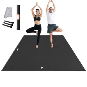 VEVOR Exercise Mat,  Non Slip High Density Premium Yoga Mat, Exercise Yoga Mat for Men & Women, Fitness & Exercise Mat with Bag & Carry Strap, for All Types of Home Yoga, Pilate & Floor Workout (8x6ft)