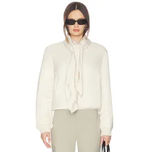 Line & Dot Agnes Scarf Bomber Jacket in Ecru