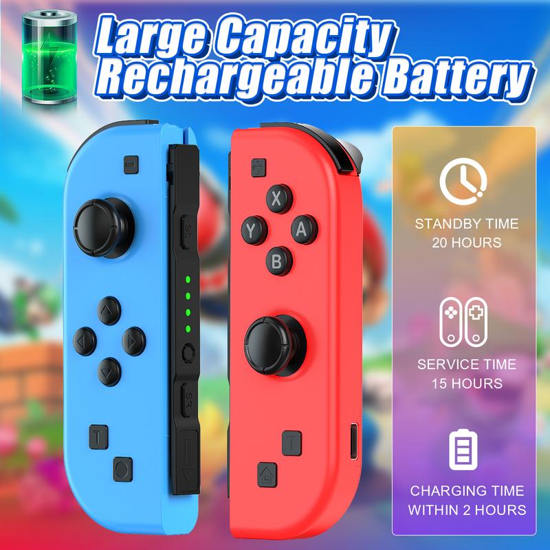 Wireless Joypad Controller for Nintendo Switch, for Switch Joy Con, L/R Controllers Support Dual Vibration/Motion Control/Wake-up Function, for Switch Joycon Pair