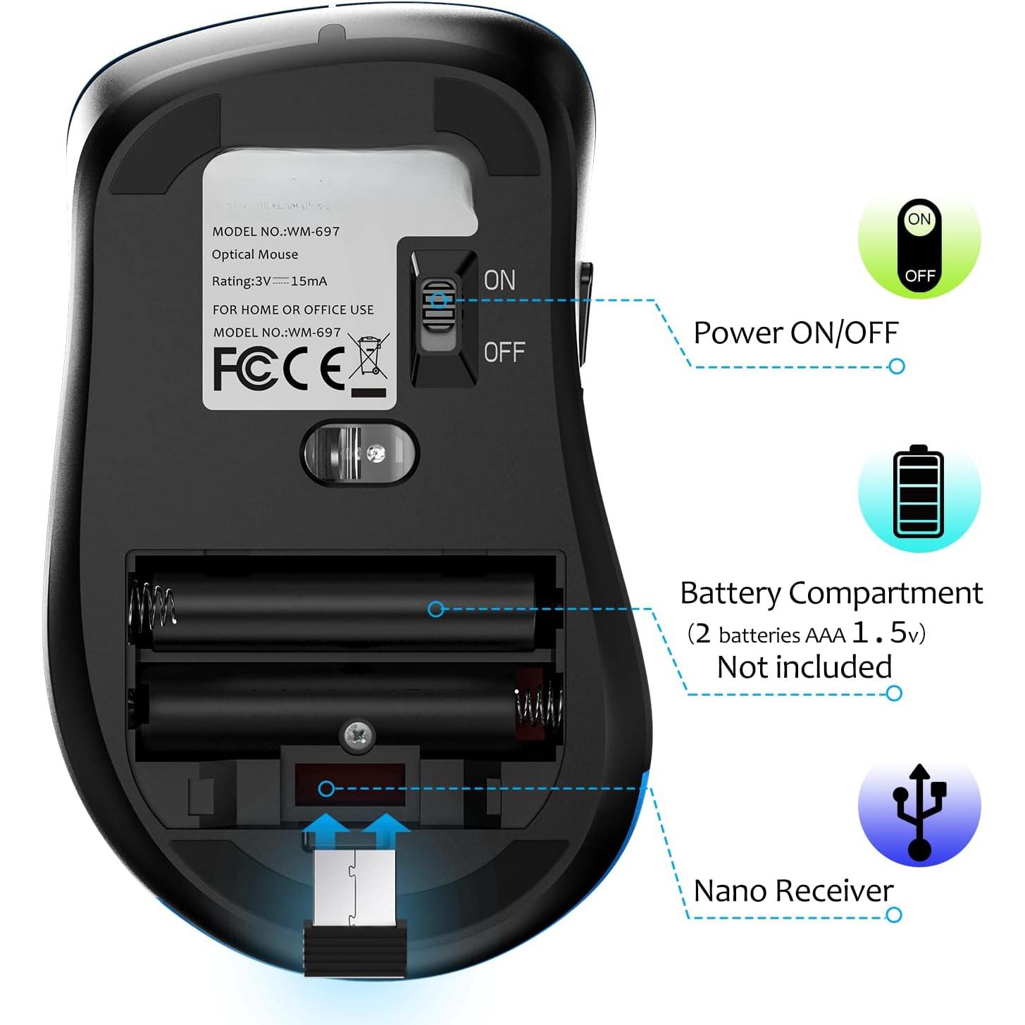 2.4G Mouse, 1400 DPI Computer Mouse with USB Receiver, Portable USB Mouse Cordless Mouse for Laptop, PC, Desktop, 5 Buttons, Purple 2.4G Mouse, 1400 DPI Computer Mouse with USB Receiver, Portable USB Mouse Cordless Mouse for Laptop, PC, Desktop, 5 Buttons, Purple