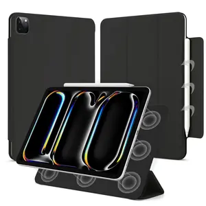Apple iPad Pro 13-Inch Magnetic Dual-Sided Case, Frameless Design, Tri-Fold Cover with Buckle, Ultra-Thin, Strong Magnet Attachment, Tablet Cover