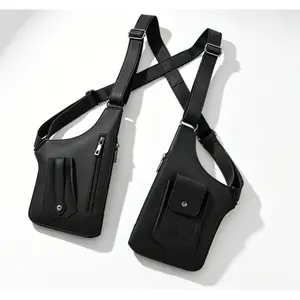 Men’s Double Shoulder Armpit Bag | Premium Vegan Leather Anti-Theft Underarm Holster Bag | Adjustable Strap with Multiple Pockets for Secure Daily Carry