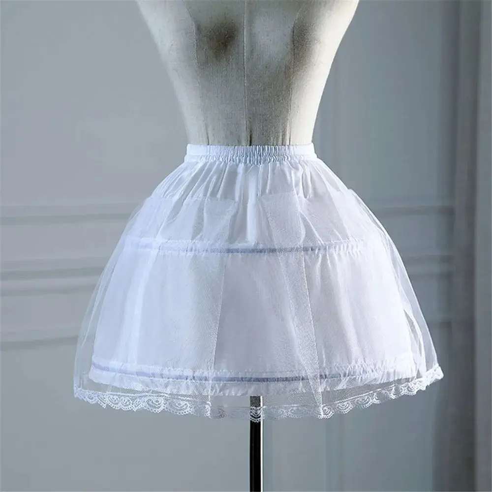 Kids Petticoats for Flower Girls Dresses Little Girls Crinoline 2 Hoop Skirt Petticoat Lolita Skirt Underskirt Vestido De Novia