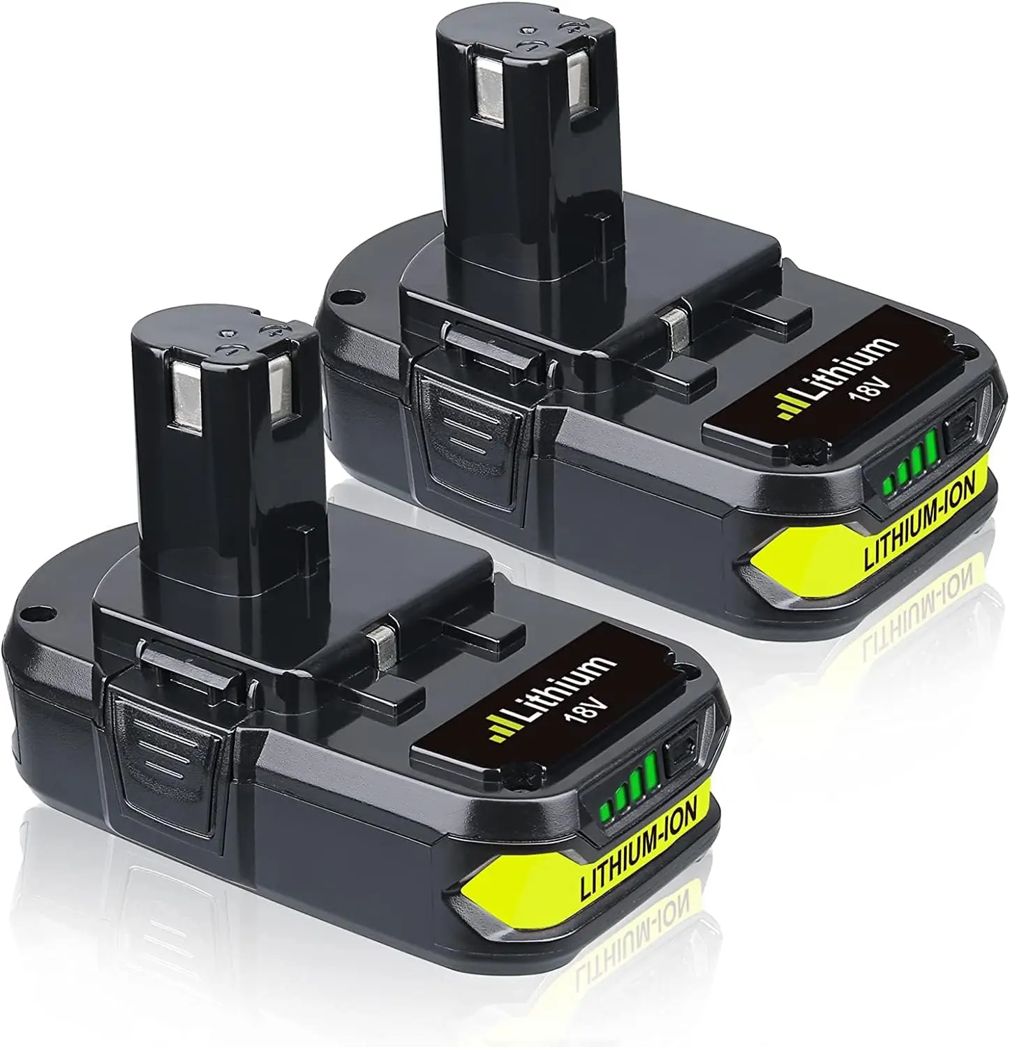2-Pack 18V 3.0Ah Li-Ion Replacement Batteries for Ryobi P102 P103 P104 P105 P107 P108 P109 P190 Cordless Power Tools, High-Capacity Voltage Portable Power Source, 24-Hour Customer Service, 90-Day Refund (Compatibility Verified)