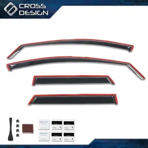 CROSSDESIGN Window Visors Vent Rain Guards Deflector Fit For Hyundai Santa Cruz 2022-2025