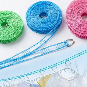 3-Pack Adjustable Windproof Clothesline,(5m/16.4ft) - Portable Telescopic Design, Essential for Outdoor Travel and Camping, Anti-Slip and Anti-Fall, Suitable for Drying Both Dry and Wet Clothes, Pink/Blue/Green Laundry，home essentials