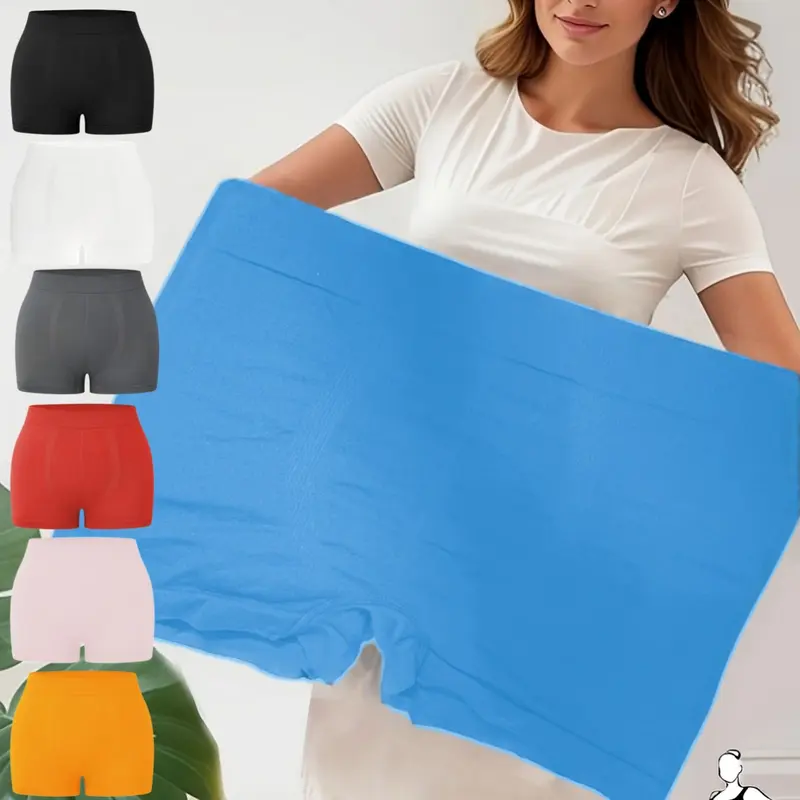 0XL-6XL,Plus Size Women's Seamless Briefs Set, Seamless Garments, Comfortable Breathable Shorts,Soft&Stretch Underwearshorts, Slim Fit Design,Ideal for Everyday wear,Sleep&Home Basic Underwear,All Seasons, Seamless Undergarment, Soft Breathable Knicker