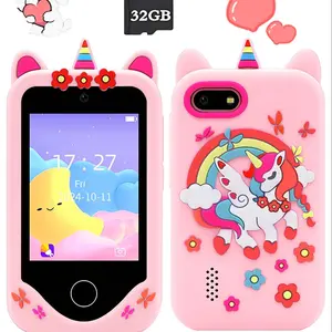 Girls Children's Smartphone Toys, Suitable for Girls Aged 3-12, Christmas Birthday Gift Mini Smartphone Toy With 2.8-Inch Touch Screen Dual Cameras, Educational Intellectual Games, Music Player, Back to School Gift, Easter Gift (Including 32GB Card)