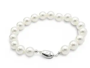 Diana Bracelet for Women - Sterling Silver 925 with Natural Shell Pearls, Unique Clasp, Elegant Accessory for Any Occasion