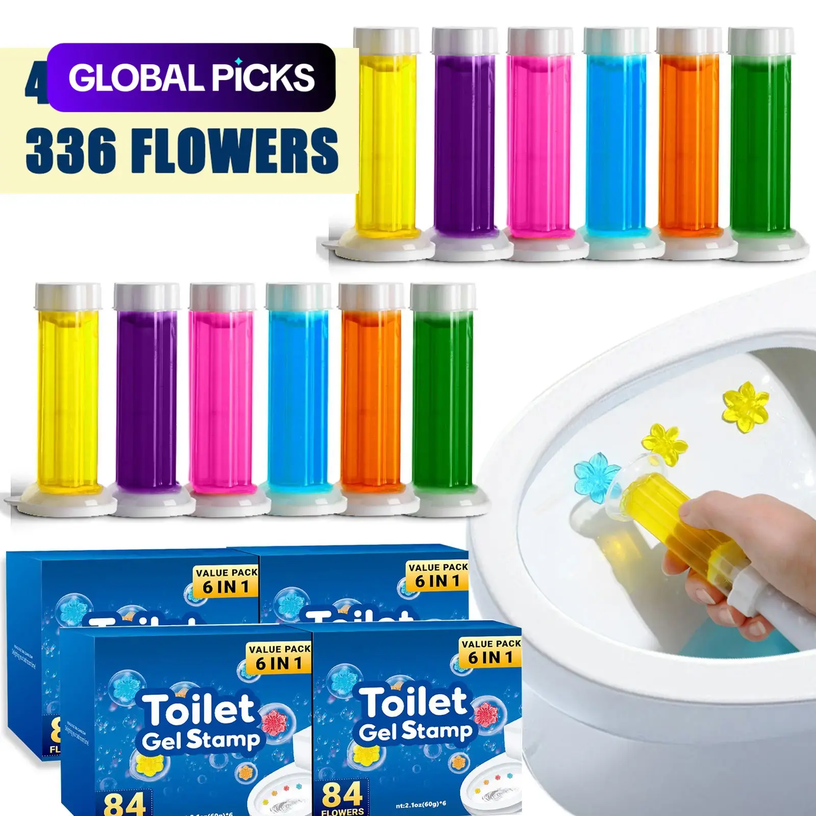 Toilet Gel Cleaning Stamp 1/2/4-Pack, Automatic Long-Lasting Fresh Scent Deodorizing Bathroom Cleaner Gel, Easy Operation Bathroom Cleaning Tool #GLOBAL PICKS