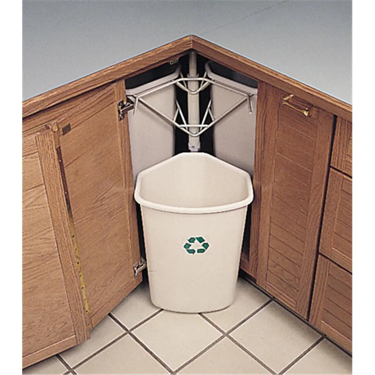 212 MAIN 28KWH Rotary Recycling Center - 32 Qt Door Hardware-Free Trash Can with Removable Bins for Baby & Maternity Room, Swivel Household Bin, Kitchen Trashcan, Swivel Bin