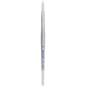 1500S12 Silverwhite Round Brush, Suitable for Watercolor Acrylics Gouache or Oil, Size 12, Short Handle