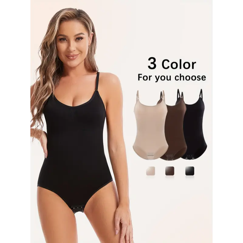 3pcs Seamless Body Shaping Bodysuits With Tummy Control, Buttock Lifting, And Hip Slimming Features