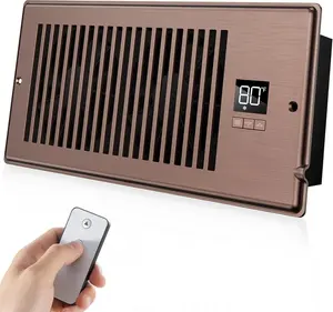 Quiet Register Booster Fan Fits 4" x 10" (Duct Opening Cutout), 10-Speed  Heating Cooling AC Vent Booster Fan w/Remote Control & Thermostat Control (Vertical Grille - Bronze) - Corded