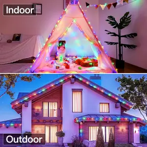 Outdoor Solar LED String Lights, Waterproof Fairy Lights for Garden Patio Yard Pool Fountain Decor, Wedding Party Lights, Warm White Twinkle Lights, Flexible Copper Wire, Fence Tree Balcony, Camping Backyard, Garden Decor, 23/72/105FT 50/200/300LEDs