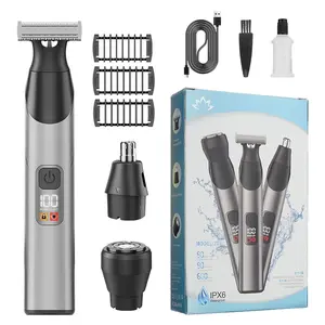 Men's Electric Cordless Waterproof Shaver Cordless Rechargeable Shaver 3-In-1 Multi-Function Body Hair Trimmer, Depilatory Device, Nose Hair Remover, Portable Grooming Tool