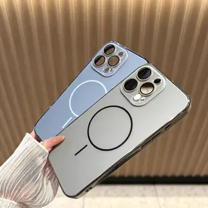 MagSafe Shockproof Matte Case Build in lens protector Anti-Fingerprint Phone Case For iPhone 17 Pro Max cases 16 15 14 13 12 11 Pro Max Wireless Cover iPhone  case