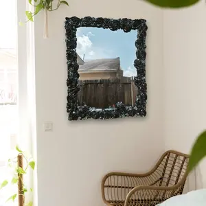 Rubious Roses (Mirror): Handmade Floral Embellished Mirror