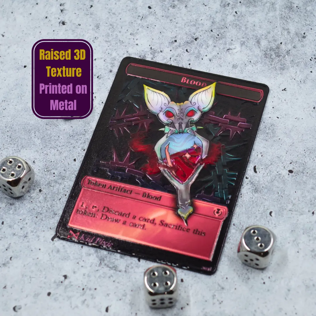 Metal Blood Token for MTG | Raised 3D UV Resin Artwork | Commander Token