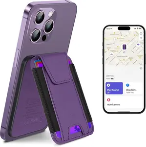 for Magsafe Wallet, Works with  Find My,  Phone Wallet with  Flap,  Wallet for  16/15/14/13/12 Series, 7-Card Holder, Adjustable Stand, RFID Blocking, Purple