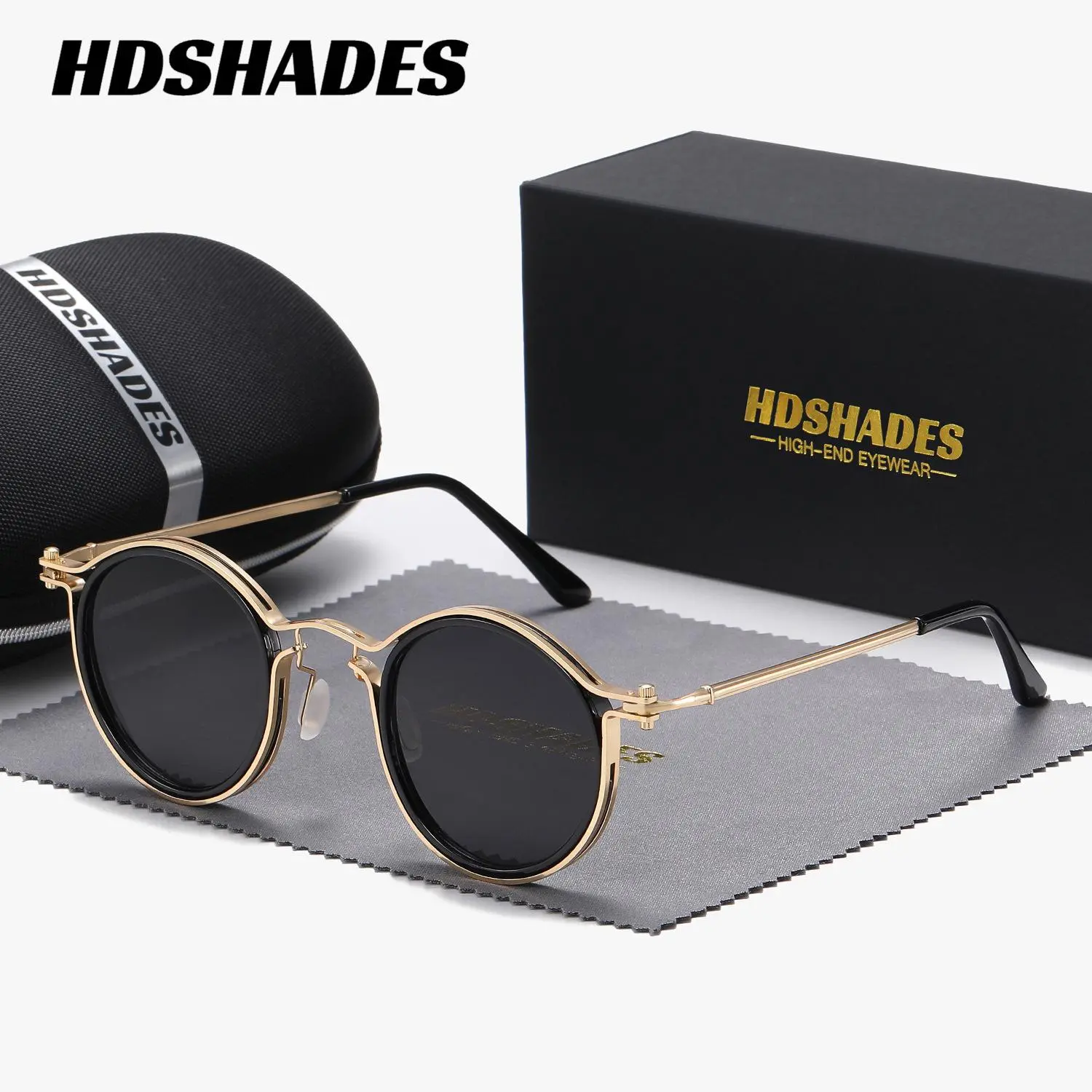HDSHADES Unisex Preppy Full Frame Sunglasses Outdoor Activities Round Frame Sunglasses UV400