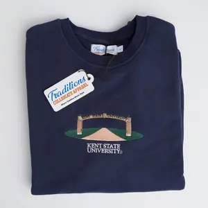 Kent State Crewneck, Embroidered Sweatshirt
