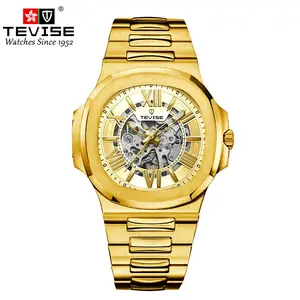 TEVISE men's watch - business gentleman mechanical watch - fashionable hollowed-out men's watch - Valentine's Day gift for men - fashionable men's luxury - solid stainless steel strap - perfect gift for Christmas, Halloween and New Year