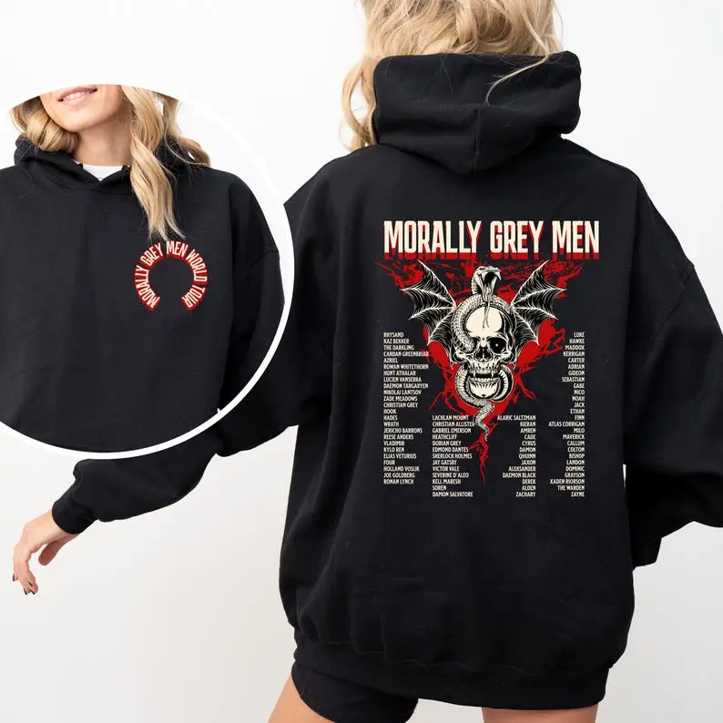 Morally Gray Men Book Hoodie, Romance Hooded Sweatshirt, Dark Romance Reader Shirt, Book Boyfriends Hoodie, Spicy Book Pullover, Love Smut