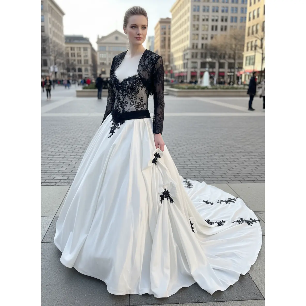 Renee Medieval Custom Black/Off White Wedding Dress - TikTok Shop