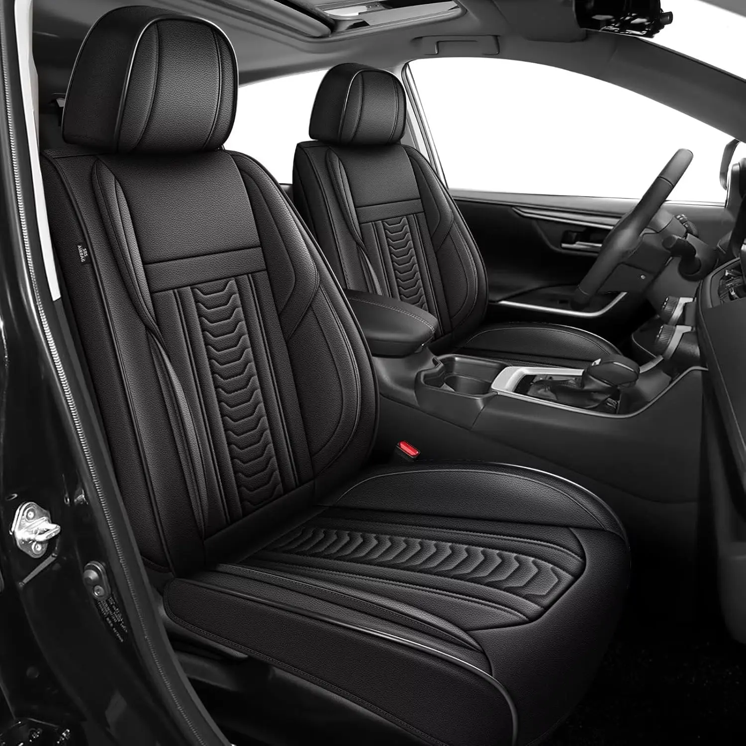 Leatherette Car Seat Cover Full Set for Toyota RAV4 2013-2026, 5-Seat Auto Accessories, Outdoor-Ready, Stain-Resistant, Breathable, Airbag-Compatible, Non-Slip, Durable Protector, Waterproofing, Custom-Fit, Stain-Proof fathersdaygift, Car-Compatible Seat