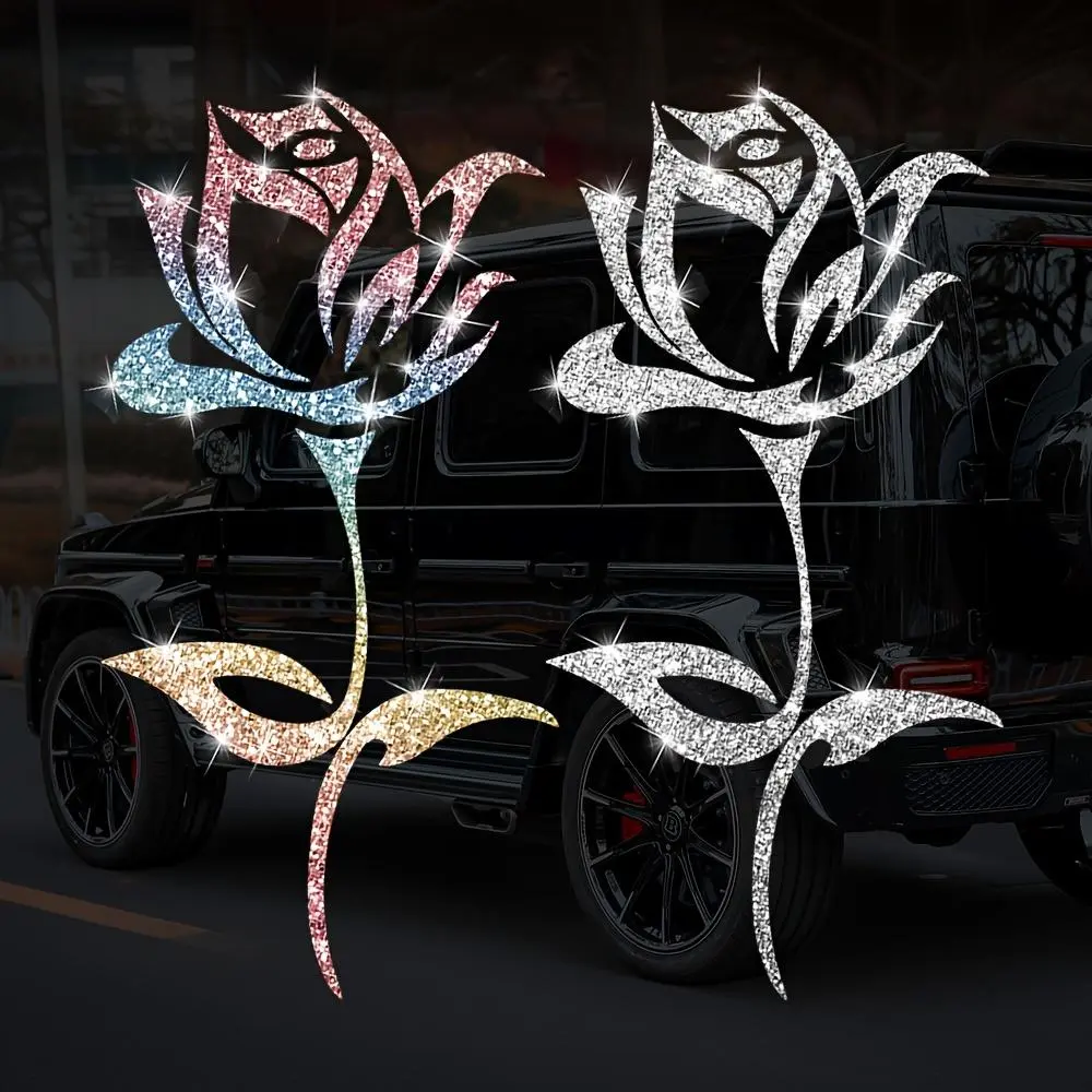 Beautiful Rose Flower Car Sticker for Vehicle Decoration, Vinyl Decal for Window and Bumper, Stylish Durable Auto Accessories, Car Decals, Decal for Cars, Decals for Vehicles