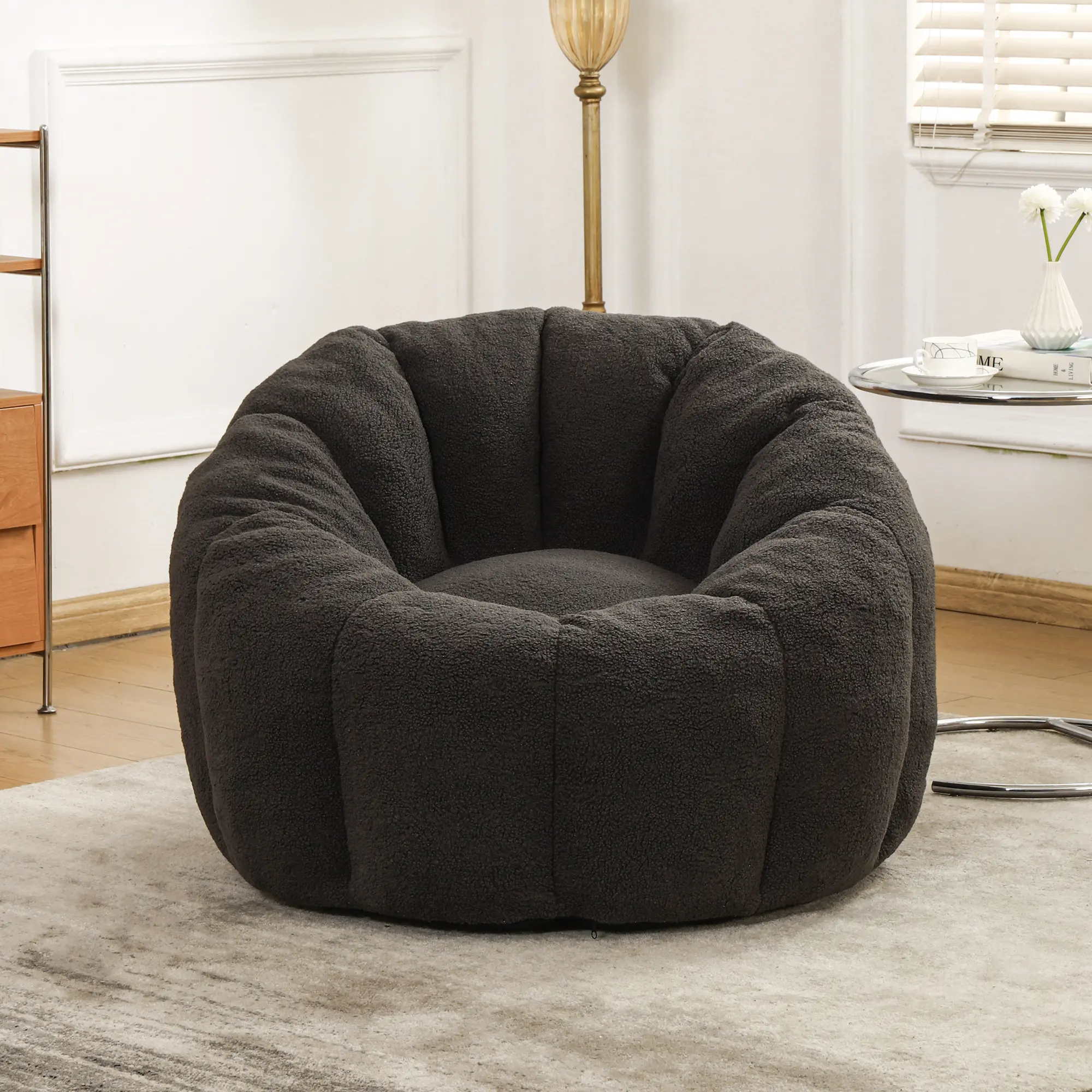 Bean Bag Chair, Bean Bag Sofa Chair with Armrests Stuffed High-Density Foam, Lazy Sofa Comfy Chairs BeanBag Chair for Adults in Living Room,Bedroom Reading