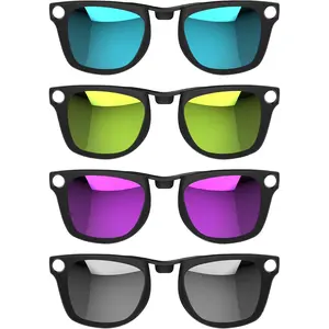 HIBLOKS 2Pcs &  4Pcs Polarized Clip for Ray-Ban Meta Wayfarer & Gen 2 (RW4006/RW4012 Standard 50-22), Matte Black Frame Discoloration Clip for Meta Wayfarer Gen 2, (Silver+Blue+Yellow+Purple)