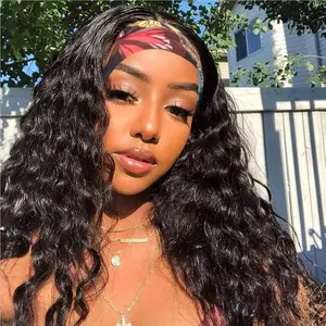 Headband Wig Human Hair Glueless Deep Wave Headband Wig 22 24 Inch Kinky Curly Human Hair Wig For Women Remy Hair On Sale#TikTokShopBlackFriday